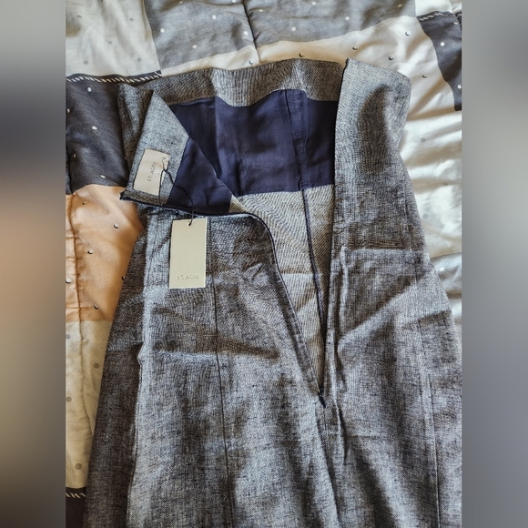 St. Agni Anna Mini Dress Navy Marle Organic Cotton Linen Blend Nwt Sz. S. - Picture 11 of 14